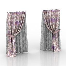 Two Pieces Curtain 3d model