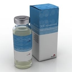 Bottiglia di medicina con scatola modello 3d