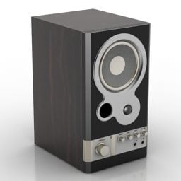 Black Wood Speaker 3d model