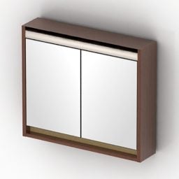 Bathroom Locker Mirror Combined 3d model