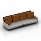 Fabric Sofa With Brown Pillow