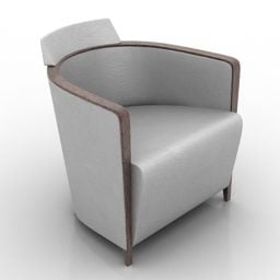 Living Room Armchair Curved Back 3d model