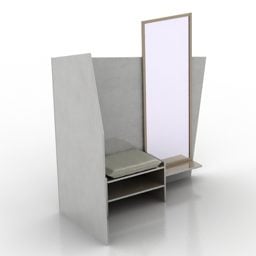 Speil med stol studiosett 3d-modell