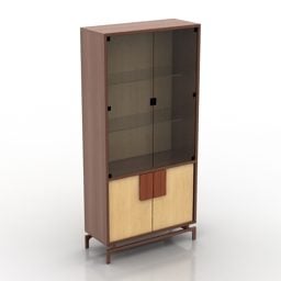 Locker With Glass Door And Drawer 3d model