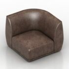Sofá sillón de cuero marrón