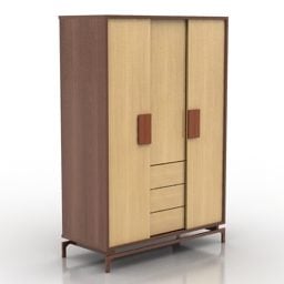 Modernism Wardrobe With Slide Door 3d model