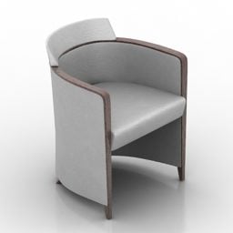 Armchair Curved Back With Smooth Pad 3d model