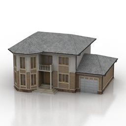 Hus två våningar 3d-modell