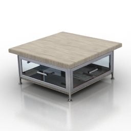 דגם תלת מימד של שולחן מרובע עליון