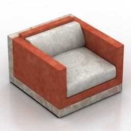 Pink Armchair Block 3d model
