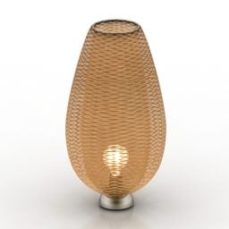 Floor Lamp Rattan Shade 3d model