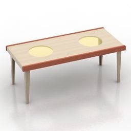 מלבן שולחן פלדה רגל דגם תלת מימד