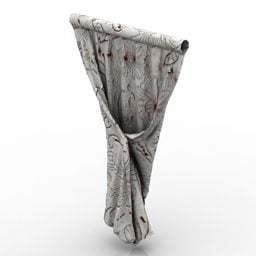 Curtain Grey Zhroucený 3D model
