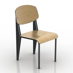 Wooden School Chair 3d model