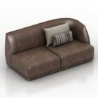 Leather Corner Sofa With Pillow