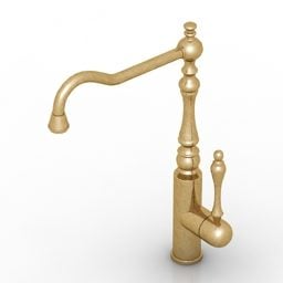 Modello 3d del rubinetto dorato Zorg