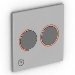 Switch Two Circles Button 3d-modell