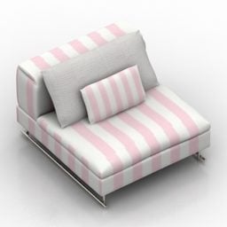 ピンクの室内装飾ソファ3Dモデル