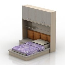 Cabinet Bed Combine 3d model
