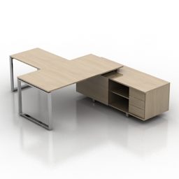 Matala sohvapöytä puinen materiaali 3D-malli