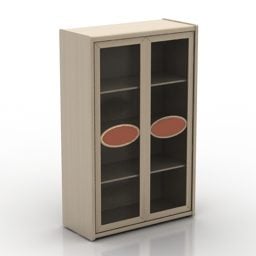 Cabinet With Brass Handle 3d model