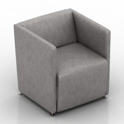 Single Armchair Upholstered Pad 3d model