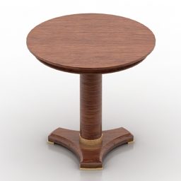Table en bois à plateau rond modèle 3D