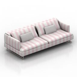 Pink Sofa Strip mønster 3d model