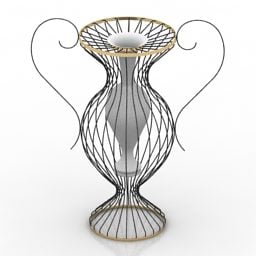 مزهرية زجاجية بنمط ملتوي نموذج ثلاثي الأبعاد