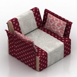 Gestoffeerde Vintage fauteuil oud patroon 3D-model
