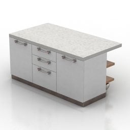 Rattan Bedside Table With Drawers 3d model