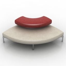 Curved Sofa Leather Material 3d model