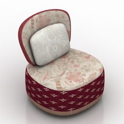Single Bag Chair Upholstered 3d model