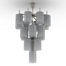 3д модель потолочного светильника с кратным цилиндрическим абажуром
