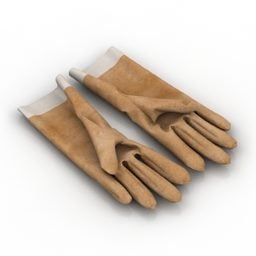 ست دستکش چرمی مدل سه بعدی