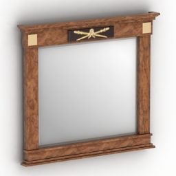 Holzspiegel, Messing, Holz, dekoratives 3D-Modell