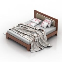 تخت با تشک ساده قاب مدل سه بعدی