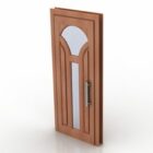 装飾的な窓が付いている木製のドア