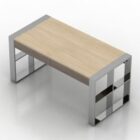 Modern Rectangular Table With Steel Frame