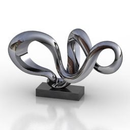 Estatueta de arte com linhas curvas Modelo 3D