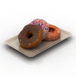 Donuts Food Dish 3d model