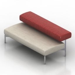 Απλό 3d μοντέλο πάγκου με χαμηλό καναπέ