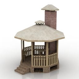 Drewniany pawilon altankowy Model 3D