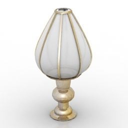 Simple Ceiling Lamp Rectangular Glass 3d model