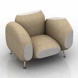Armchair Fat Smooth Pad 3d model