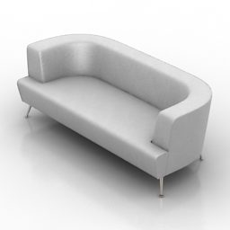 3д модель дивана с тканевой обивкой из массива