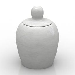 Vaso in porcellana con tappo modello 3d