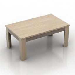 Niedriger Tisch, einfaches 3D-Modell aus Holz