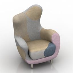 Fabric Armchair Upholstered 3d model