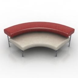 Sofa Curved Low Back 3d model